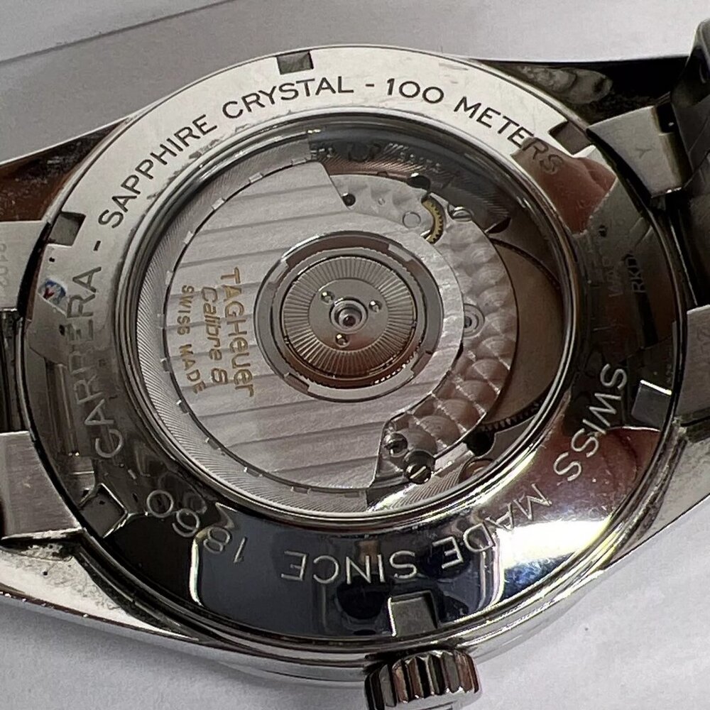 TAG HEUER Carrera Calibre 6 WAR2110 Automatic Men's Date 39mm Steel 100M Watch - Picture 10 of 13